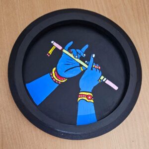 Krishna Hand Round Wall Art